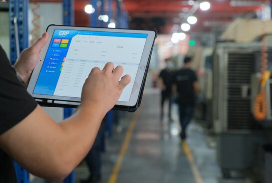 machine in Custom Signage Factory