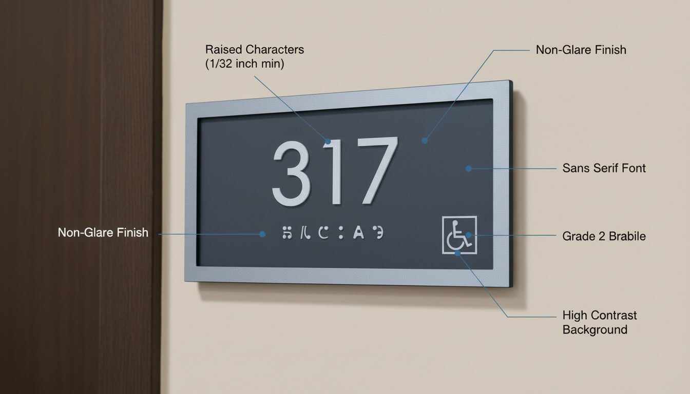 ADA Compliance for Hotel Room Number Signs