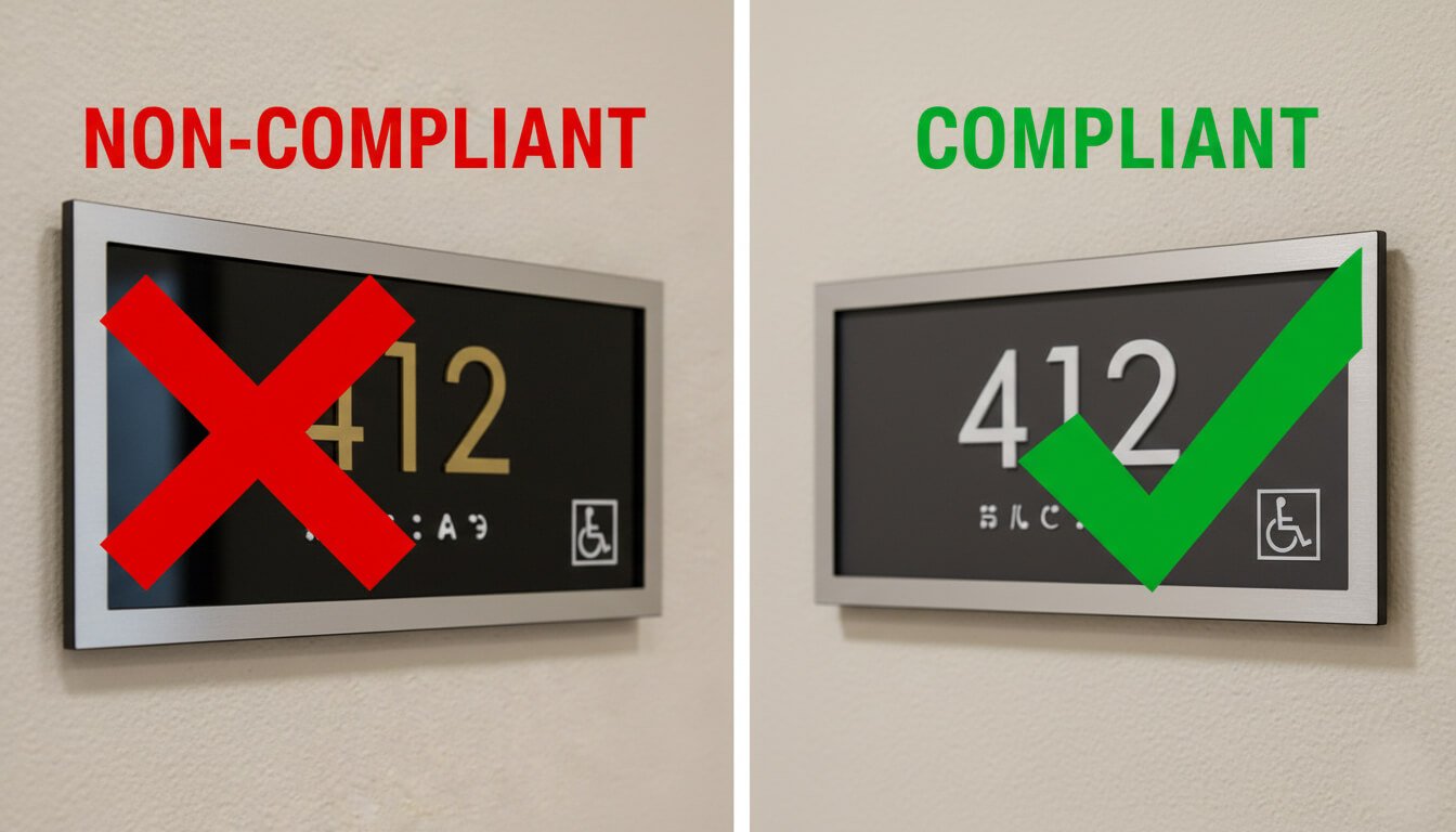 ADA Compliance for Hotel Room Number Signs